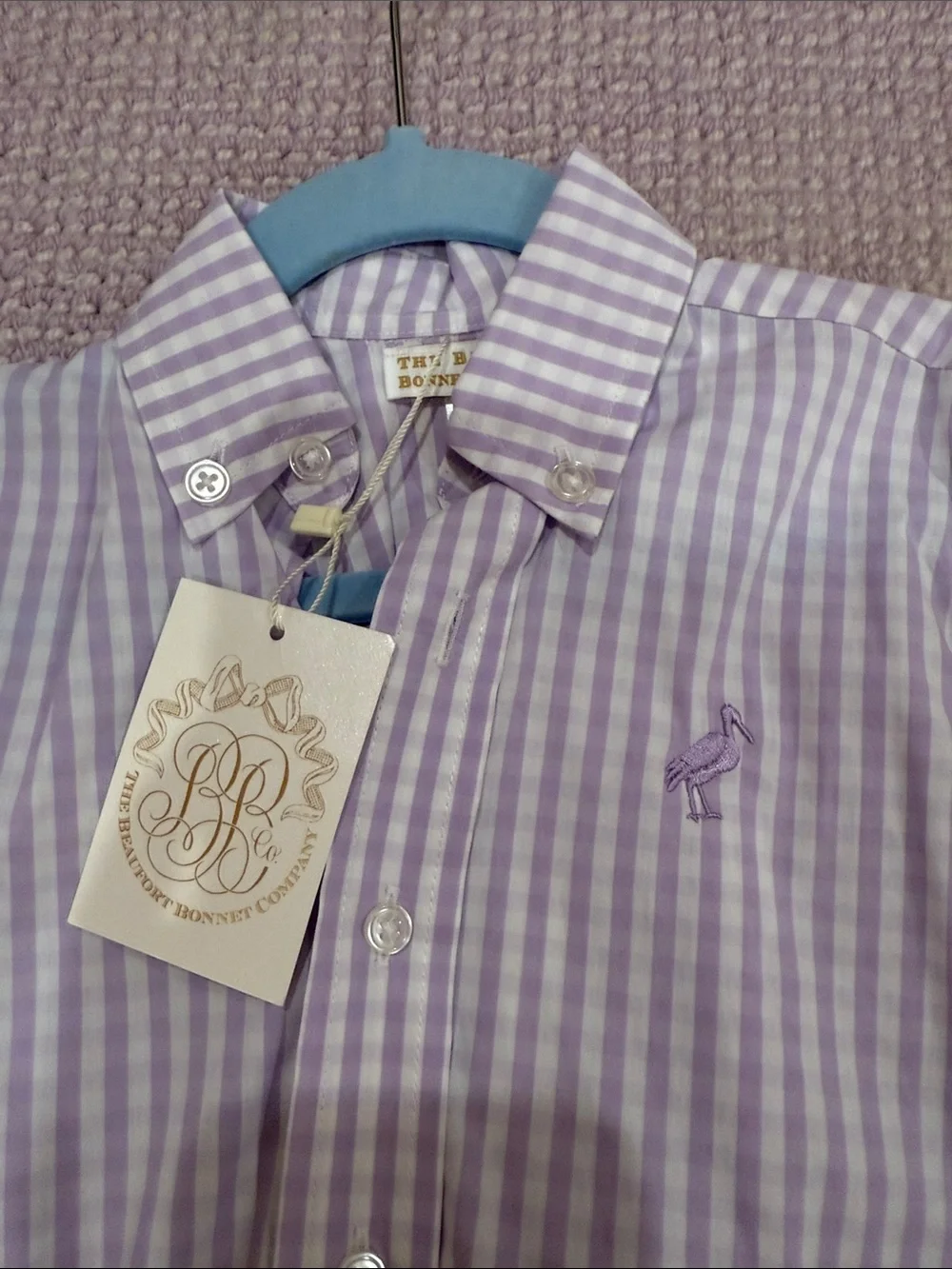 The Beaufort Bonnet Company Lilac & White Gingham Button-Down Shirt